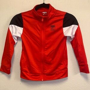Puma Boys Red Full Zip Jacket with Pockets Athletic Track Style 4939